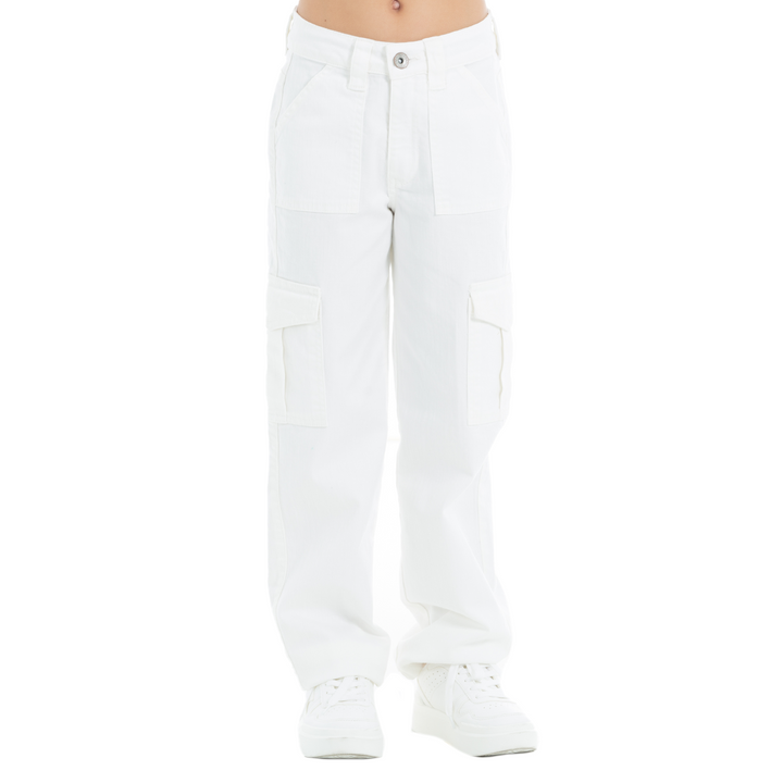 PANTALON CARGO PARA NIÑAS BLANCO