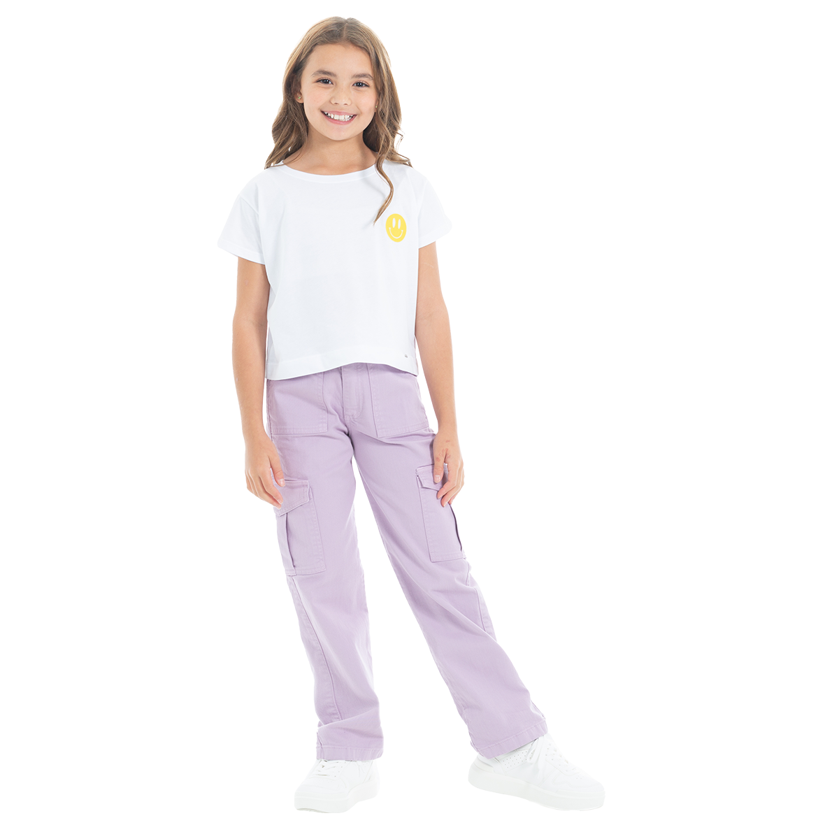PANTALON CARGO PARA NIÑAS LILA