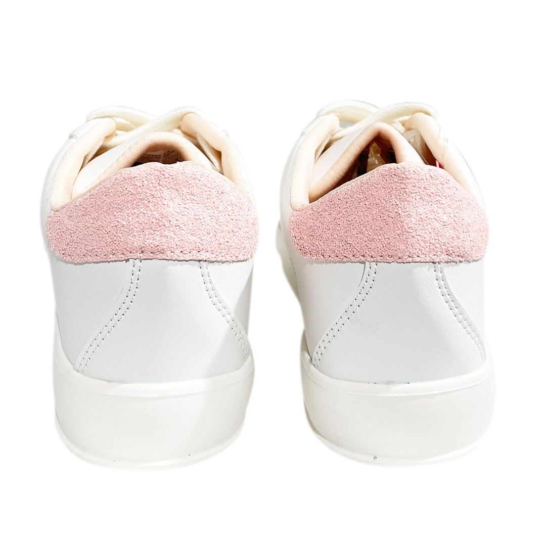 Tenis blancos para niñas con detalle rosado