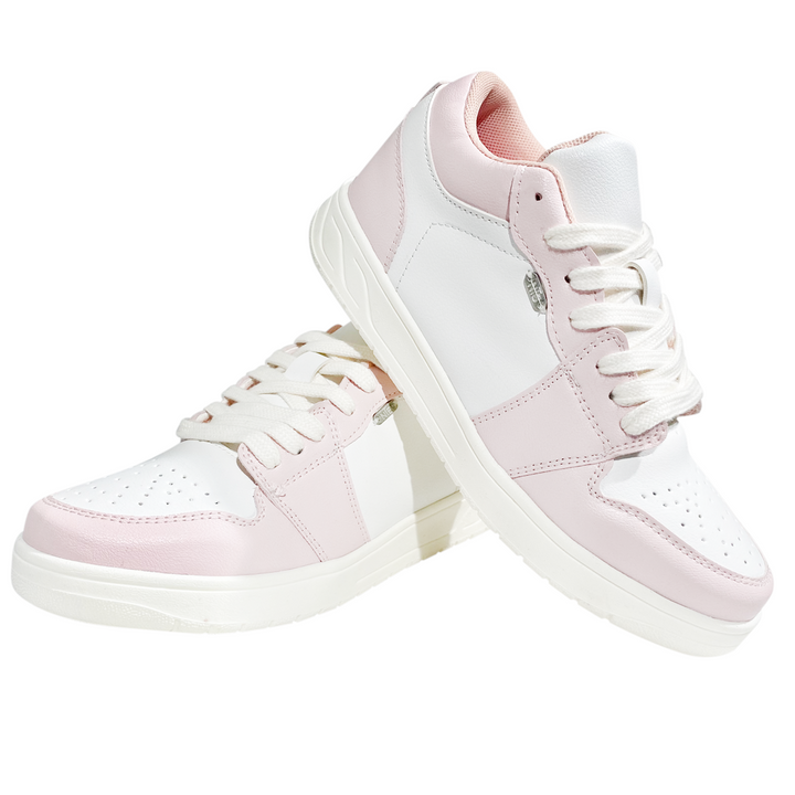 Tenis para niñas blancos con detalle rosado