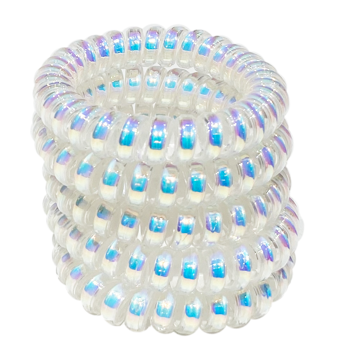 CAUCHOS PARA NIÑAS SET X 5 COLOR PLATEADO