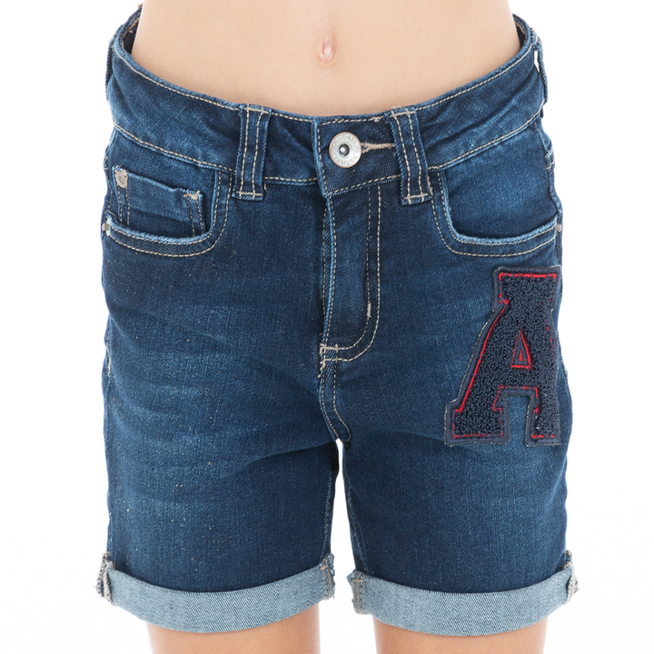 SHORT PARA NIÑAS EN DENIM CON APLIQUE