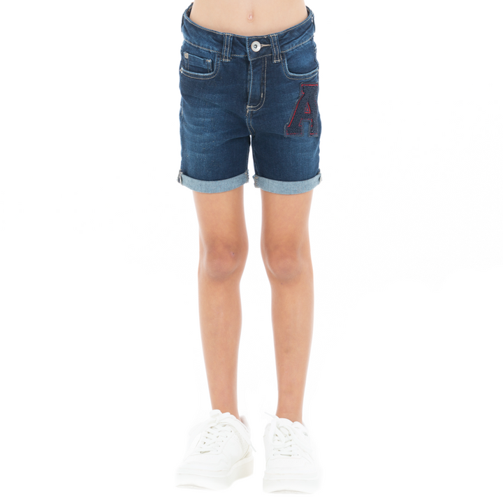 SHORT PARA NIÑAS EN DENIM CON APLIQUE
